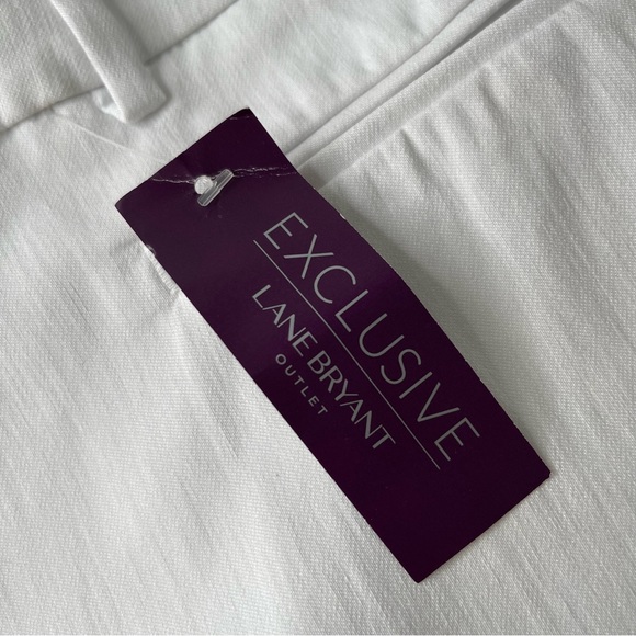 Lane Bryant White Straight Leg Pants Flat Front, New w/ Tags, Size 16 - Picture 4 of 10